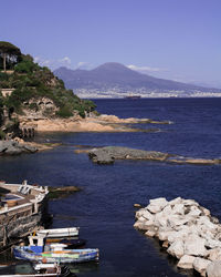 High angle view of sea against sky