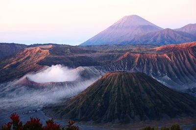 View of volcanic mountain range