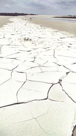 Aerial view of cracked land