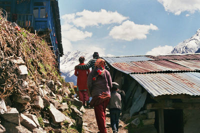 Panoramic view of built structure against sky