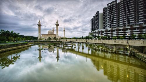 Reflection of buildings in water