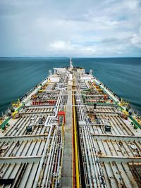 High angle view of sea against sky