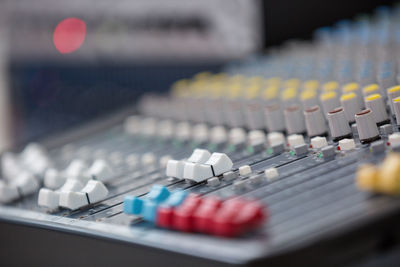 Close-up of sound mixer