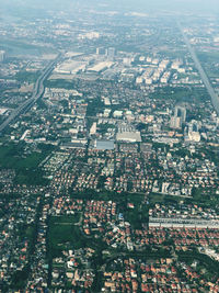 Aerial view of city and buildings