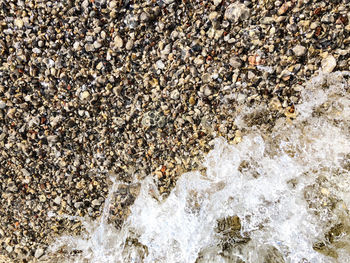 High angle view of surf on beach