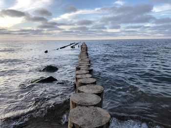 Baltic sea with breakwaters