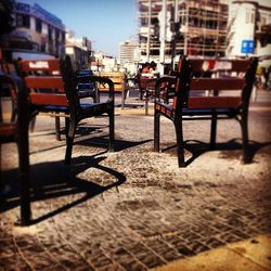 View of empty road in city