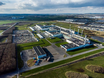 Aerial photo of danish crown, horsens, denmark