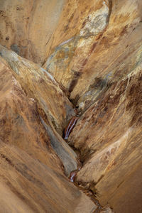 Low angle view of rock formations