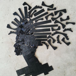 High angle view of graffiti on wall