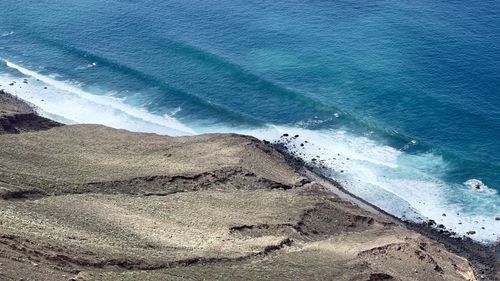 High angle view of beach lanzarote