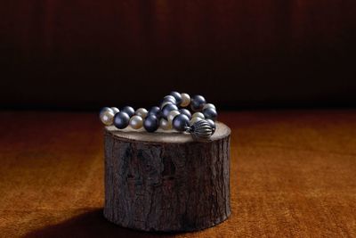 High angle view of roasted coffee beans on table