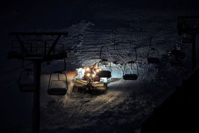 View of illuminated lights at night