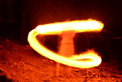 Close-up of illuminated fire at night