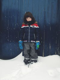 Man standing in snow