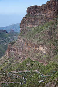 Rock formations on landscape against sky