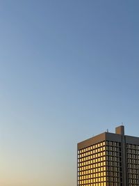 Low angle view of building against clear sky