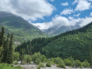 Scenic view of mountains against sky