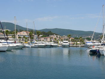 Boats in harbor