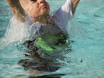 Woman enjoying in water