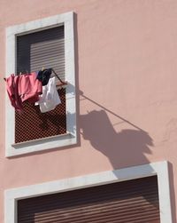 Shadow of woman on window