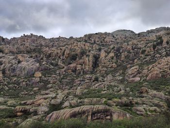 Scenic view of rocky mountains against sky