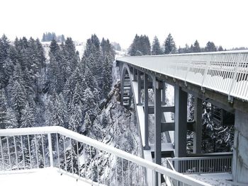 Echelsbacher bridge against trees during winter