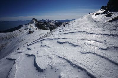 Snow covered mountain against sky