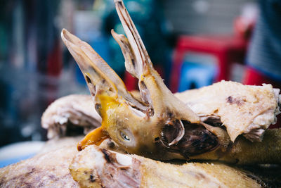 Close-up of duck meat for sale