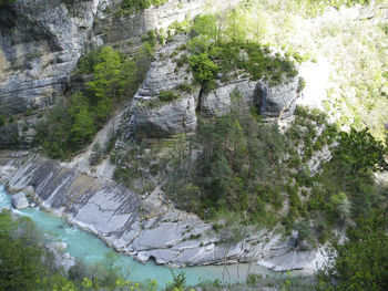 Scenic view of waterfall