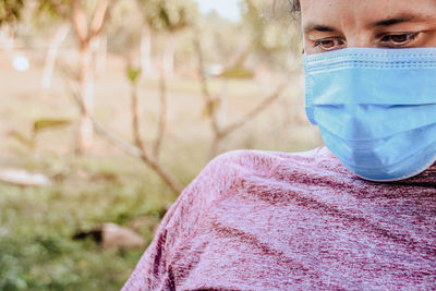 Portrait of a man wearing a medical mask