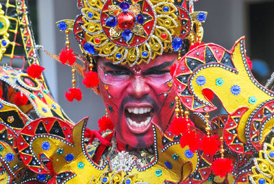 Portrait of man wearing costume during carnival