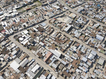 High angle view of buildings in city