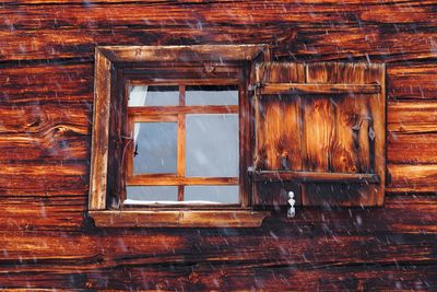 Full frame shot of old wooden house