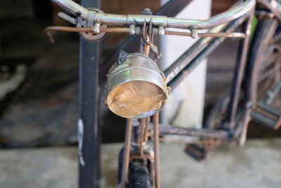 Low angle view of old bike