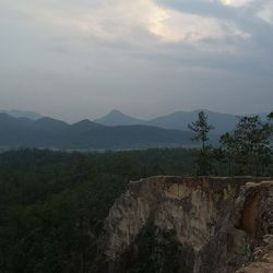 Scenic view of mountains against sky