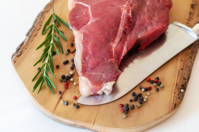 Close-up of food on cutting board