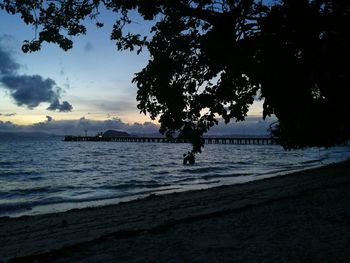 Scenic view of sea at sunset