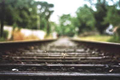 Close-up of railroad track