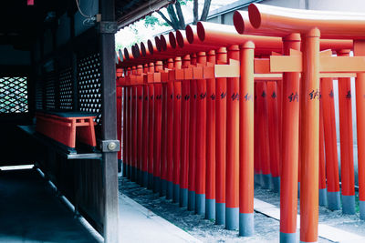 Row of temple in building