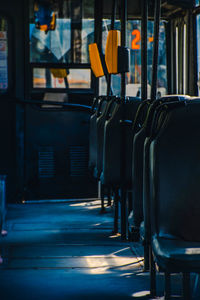 Empty seats in train