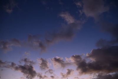 Low angle view of clouds in sky