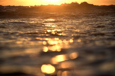 Scenic view of sea during sunset