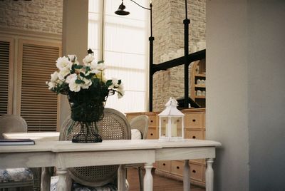 Flowers in vase on table