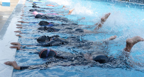 People swimming in pool