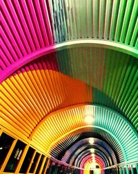 Low angle view of illuminated ceiling of shopping mall