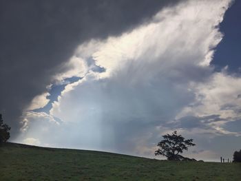 Scenic view of landscape against cloudy sky