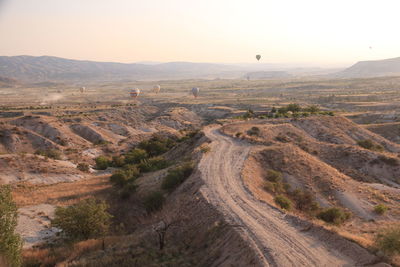 High angle view of road along landscape