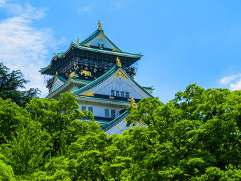 Low angle view of traditional building against sky