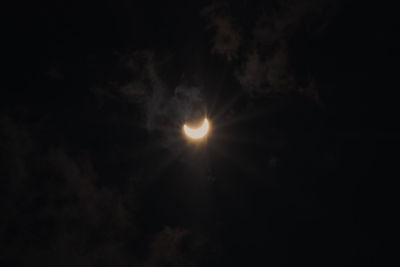 Low angle view of moon in sky